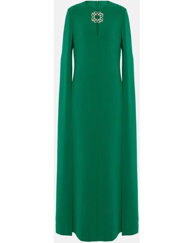 Elie Saab Embellished Cady Gown - Green