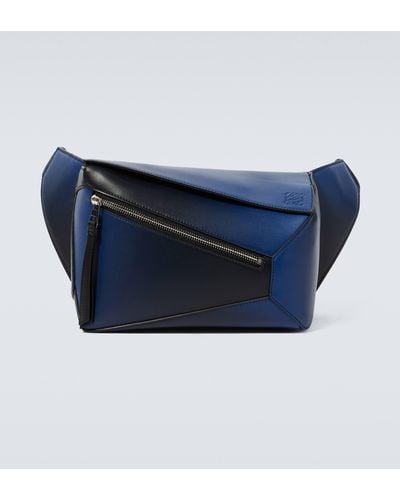 Loewe Puzzle Small Leather Belt Bag - Blue