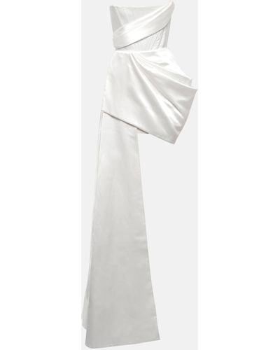 Alex Perry Bridal Blair Satin Minidress - White