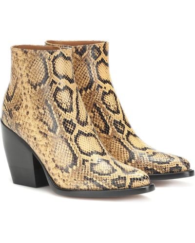 Chloé Rylee Snake-effect Leather Boots - Multicolour