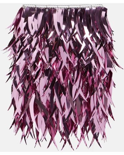 Rabanne Embellished Miniskirt - Purple