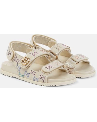 Gucci Sandal With Double G - Natural
