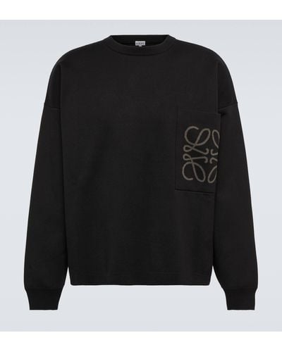 Loewe Anagram Cotton-blend Sweatshirt - Black