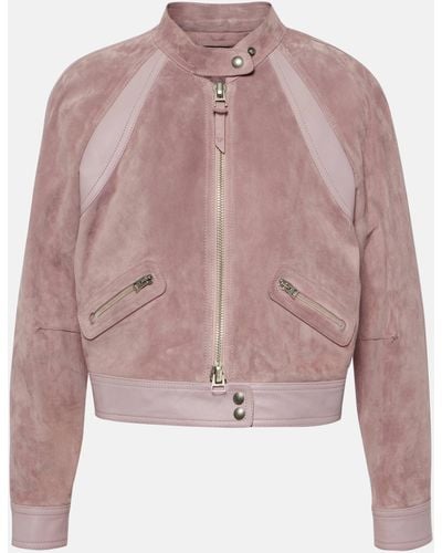 Tom Ford Cropped Suede Jacket - Pink