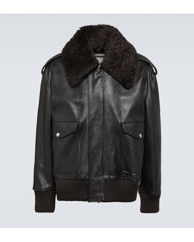 Burberry Shearling Leather Jacket - Black