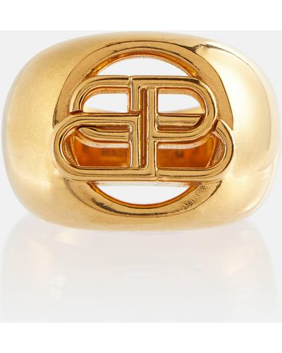 Balenciaga Bb Signet Ring - Metallic