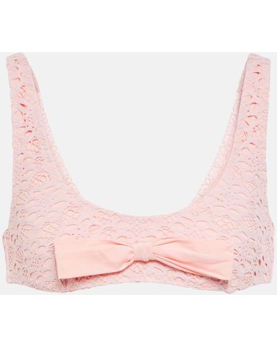Giambattista Valli Bow-trimmed Bikini Top - Pink