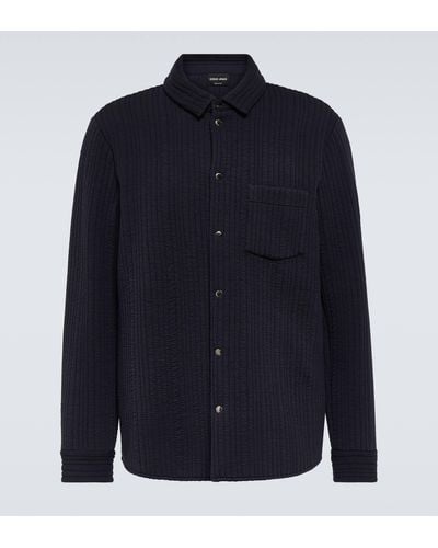 Giorgio Armani Quilted Overshirt - Blue