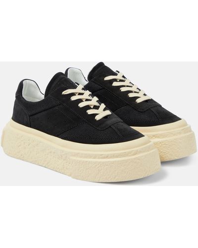 MM6 by Maison Martin Margiela Suede Platform Sneakers - Black