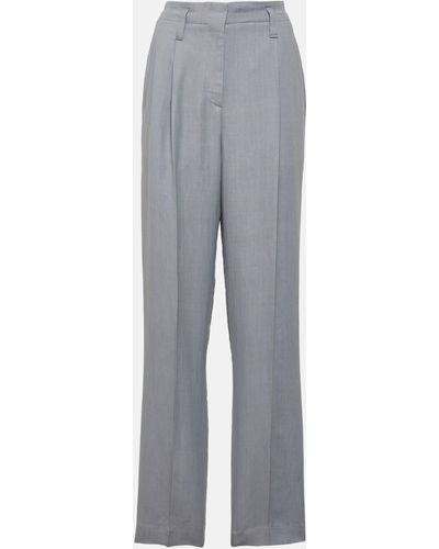 Brunello Cucinelli High-rise Straight Pants - Grey