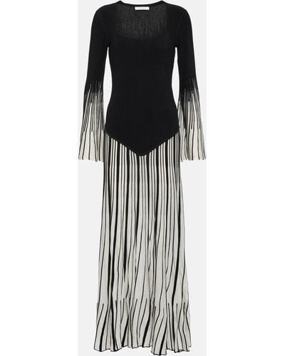 Chloé Pleated Knitted Maxi Dress - Black
