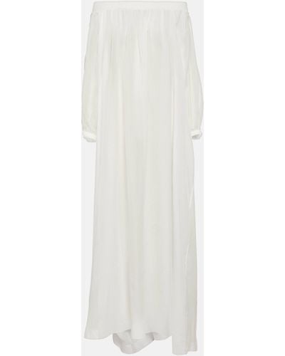 Alaïa Off-shoulder Maxi Dress - White