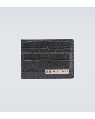 Balenciaga Plate Leather Cardholder - Black