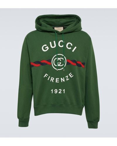 Gucci Interlocking G Torchon Cotton Sweatshirt - Green