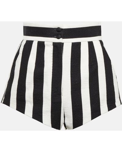 Dolce & Gabbana Portofino High-rise Striped Shorts - Black