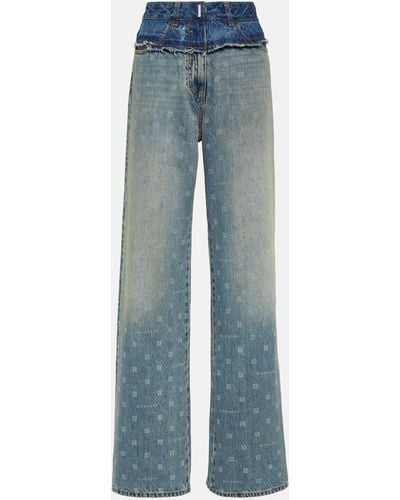 Givenchy 4g High-rise Wide-leg Jeans - Blue