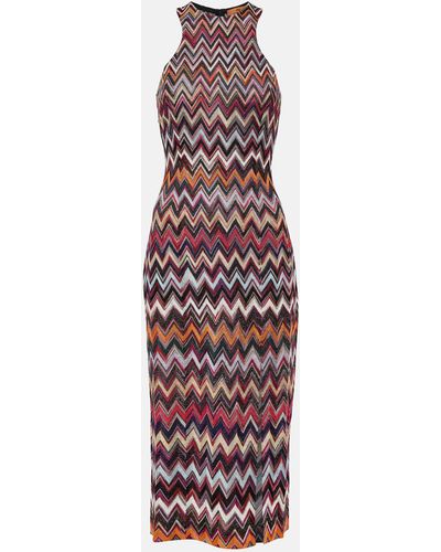 Missoni Zig-zag Lame Midi Dress - Multicolour