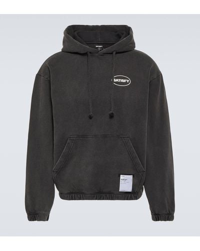 Satisfy Softcell Logo Cotton Terry Hoodie - Black