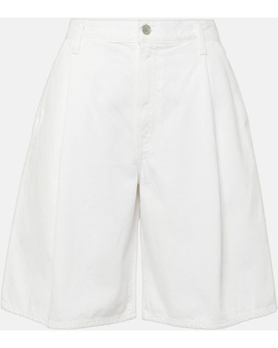 Agolde Ellis Mid-rise Denim Bermuda Shorts - White