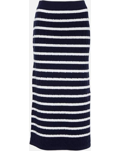 Polo Ralph Lauren Cable-knit Wool Midi Skirt - Blue