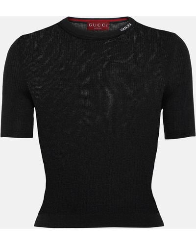 Gucci Wool And Silk Sweater - Black