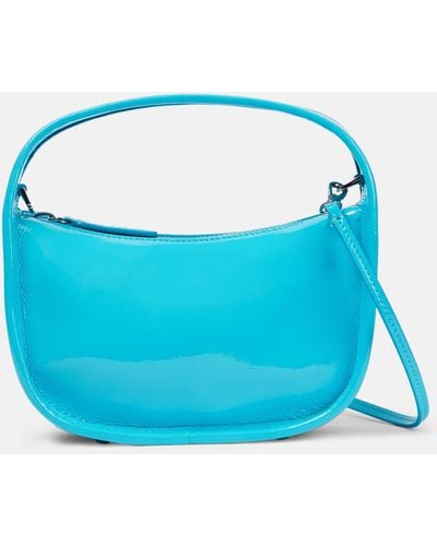 STAUD Venice Patent Leather Shoulder Bag - Blue