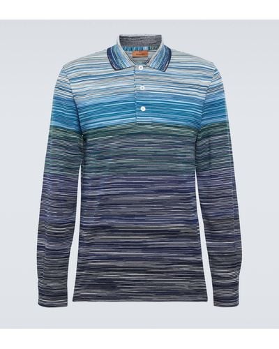 Missoni Space-dyed Cotton Pique Polo Shirt - Blue