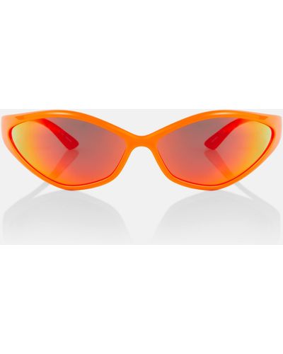 Balenciaga 90s Oval Sunglasses - Orange