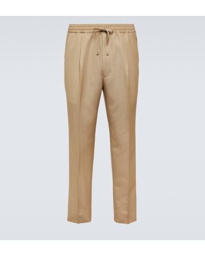 Comme des Garçons Wool And Mohair Twill Slim Pants - Natural
