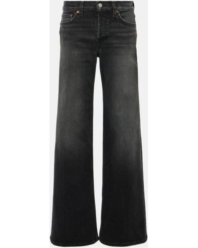 RE/DONE Mid-rise Wide-leg Jeans - Black