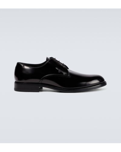 Tod's Patent Leather Derby Shoes - Black