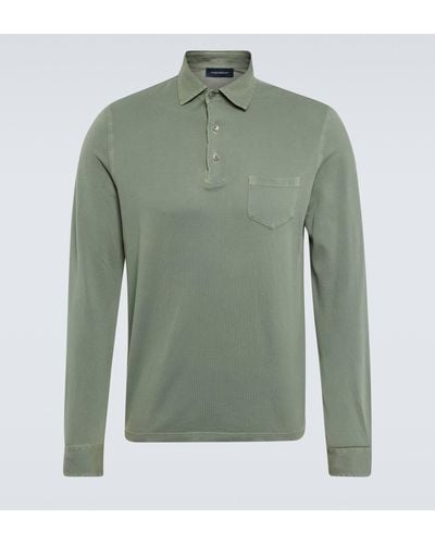 Thom Sweeney Cotton Pique Polo Shirt - Green