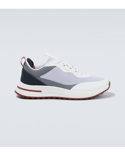 Loro Piana Weekend Walk Leather-trimmed Sneakers - White