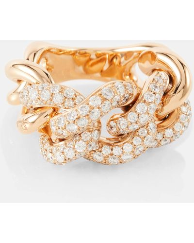 Pomellato Catene 18kt Rose Gold Ring With White Diamonds - Metallic
