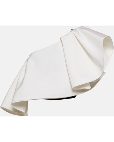 Carolina Herrera One-shoulder Ruffled Silk Top - White