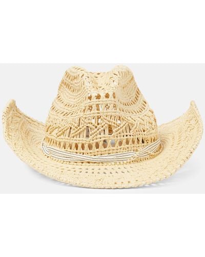 Maison Michel Austin Embellished Straw Cowboy Hat - Metallic