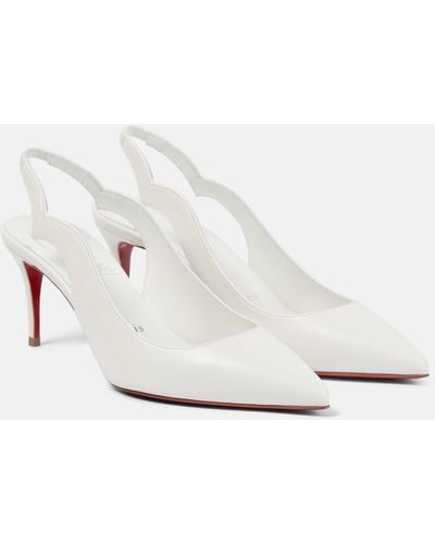 Christian Louboutin Hot Chick Leather Slingback Pumps - White