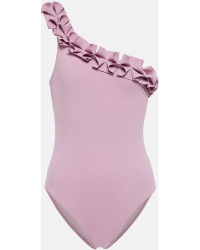 Karla Colletto Ellery One-shoulder Swimsuit - Purple