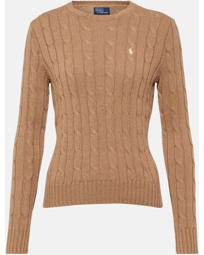 Polo Ralph Lauren Cable-knit Wool-cashmere Sweater - Brown