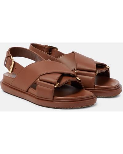 Marni Leather Sandals - Brown