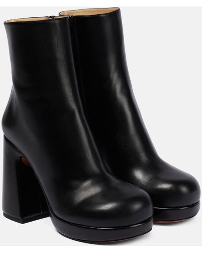 Proenza Schouler Forma Platform Leather Boots - Black
