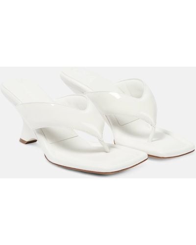 Gia Borghini Gia 6 Leather Thong Sandals - White