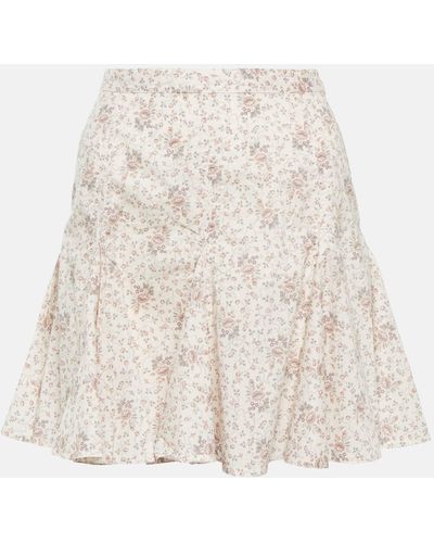 Polo Ralph Lauren Floral Cotton Miniskirt - Natural