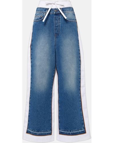 Jean Paul Gaultier Panelled Mid-rise Wide-leg Jeans - Blue