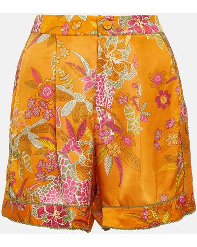 Poupette Isabelle Floral Shorts - Orange