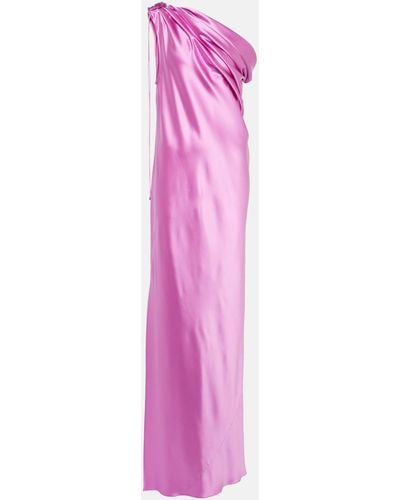 Max Mara Elegante Opera One-shoulder Silk Gown - Pink