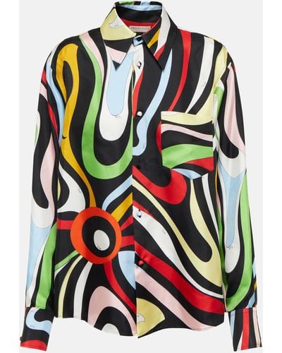 Emilio Pucci Printed Silk Satin Shirt - Multicolour