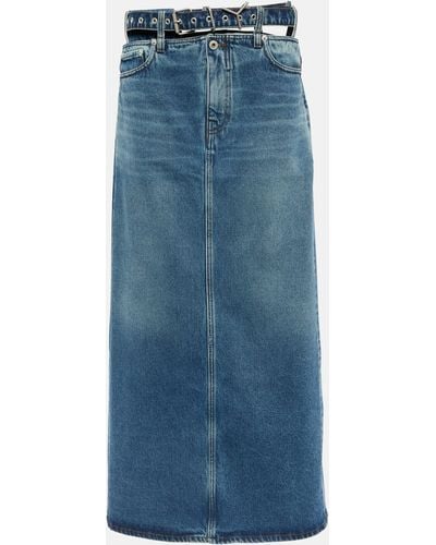 Y. Project Y Belt Denim Maxi Skirt - Blue