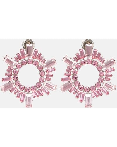 AMINA MUADDI Begum Mini Crystal-embellished Earrings - Pink