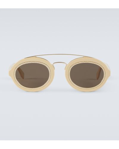 Fendi Ff Around Oval Sunglasses - White